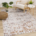 Sidra Cream Orange Faded Emblem Soft Touch Rug - Furniture Depot