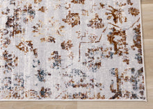 Load image into Gallery viewer, Sidra Cream Orange Faded Emblem Soft Touch Rug - Furniture Depot