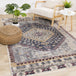 Sidra Grey Blue Transitional Soft Touch Rug - Furniture Depot