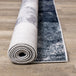 Sidra Cream Grey Blue Distressed Squares Rug - Furniture Depot