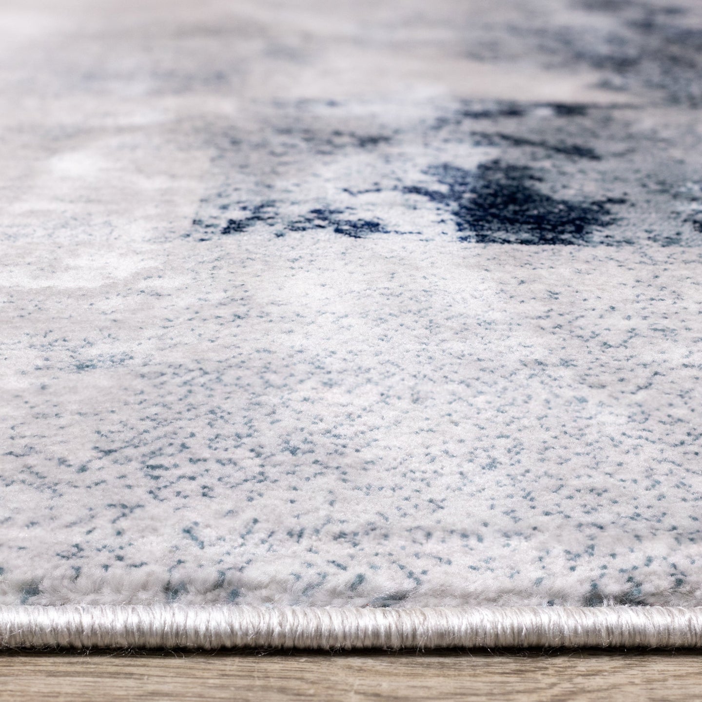 Sidra Cream Grey Blue Distressed Squares Rug - Furniture Depot