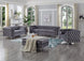 Emma Collection - Velvet Fabric Deep Tufting in Grey - Furniture Depot