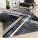 Soho Grey Black Blue Solid Point Rug - Furniture Depot