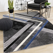 Load image into Gallery viewer, Soho Grey Black Blue Solid Point Rug - Furniture Depot
