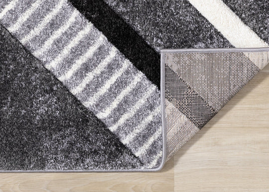 Soho Grey Black Blue Solid Point Rug - Furniture Depot