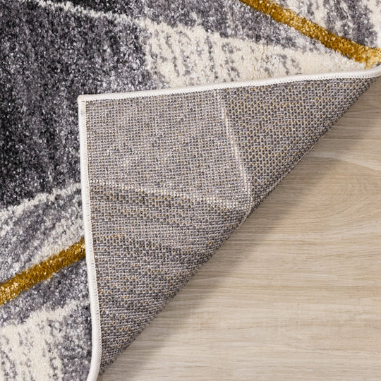 Soho Grey White Yellow Shaded Diamonds Rug - Furniture Depot