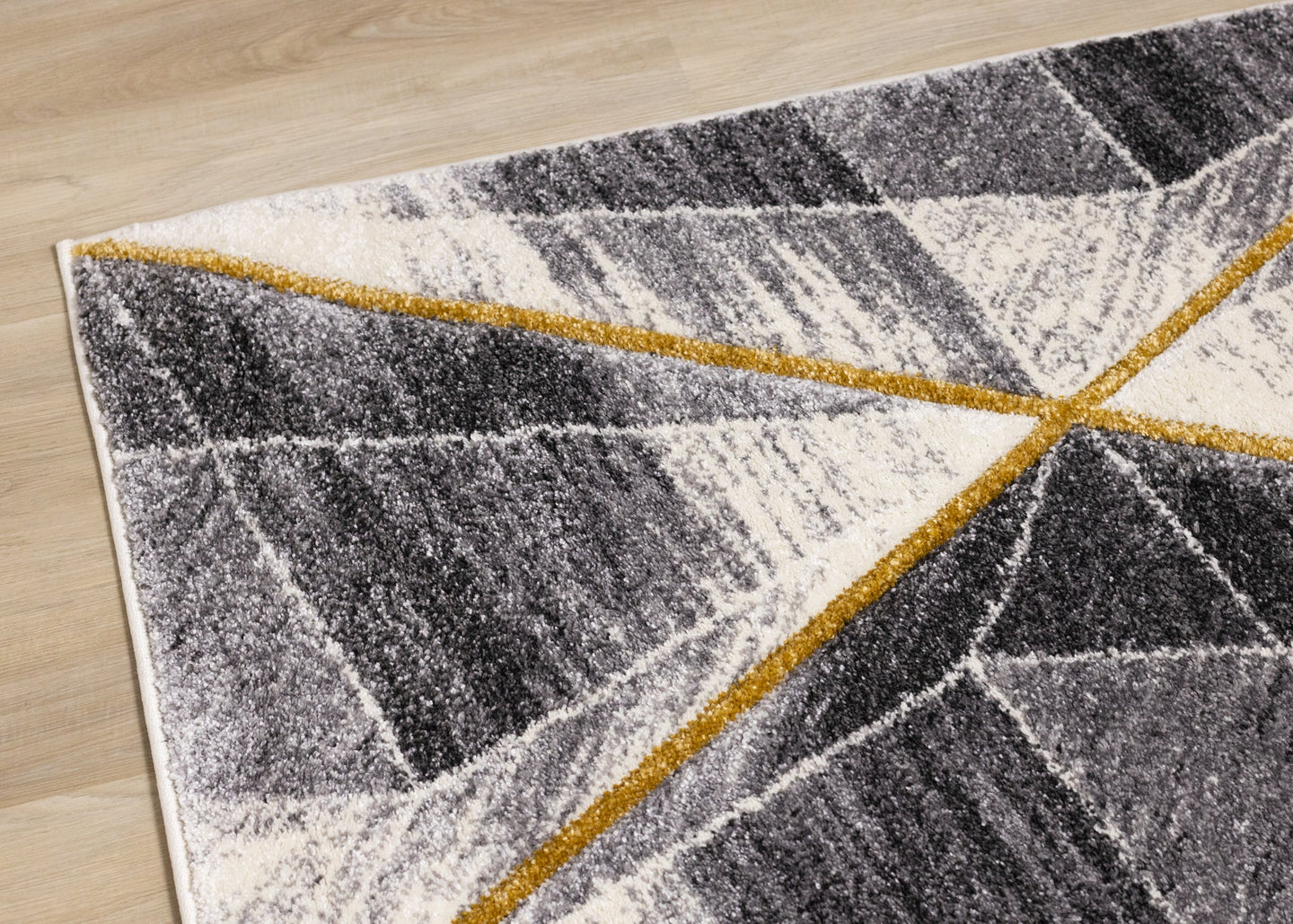 Soho Grey White Yellow Shaded Diamonds Rug - Furniture Depot