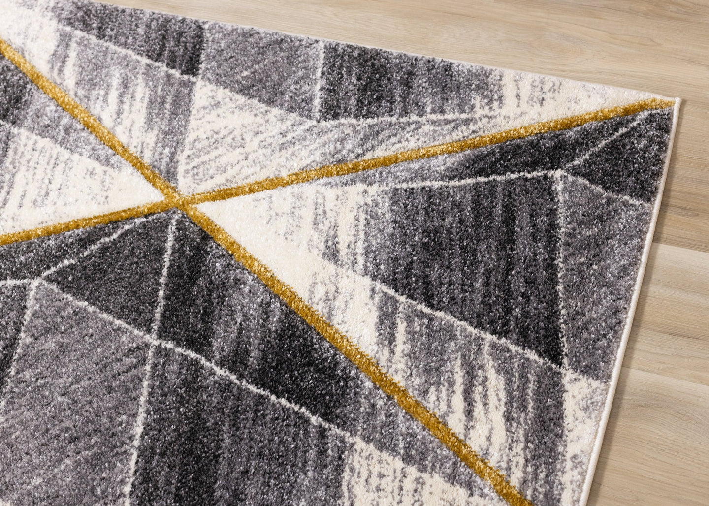 Soho Grey White Yellow Shaded Diamonds Rug - Furniture Depot