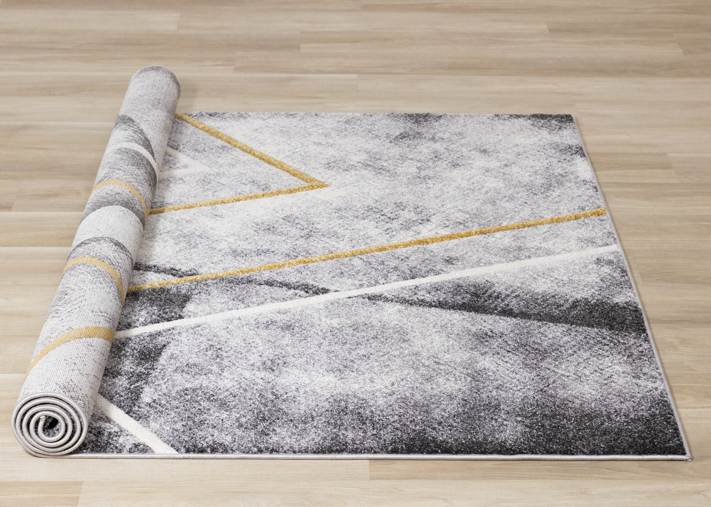 Soho Grey White Yellow Zigzag Rug - Furniture Depot