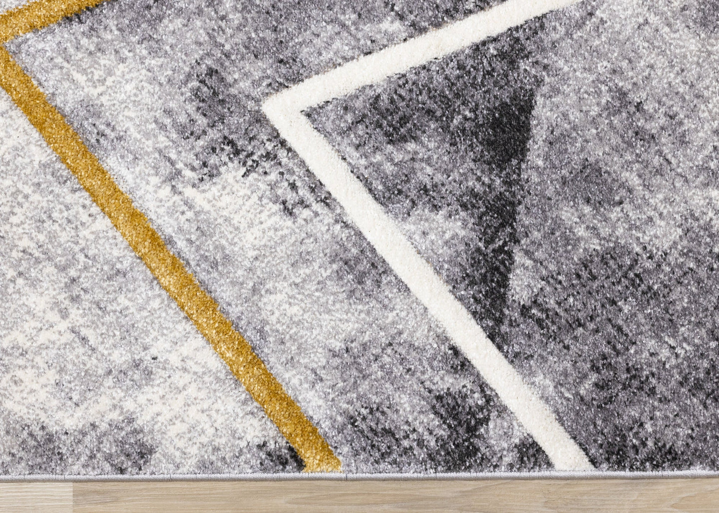 Soho Grey White Yellow Zigzag Rug - Furniture Depot