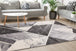 Soho Grey White Geometric Marble Rug - Furniture Depot