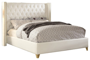 Soho White Bonded Leather Bed - Sterling House Interiors (7679026462968)
