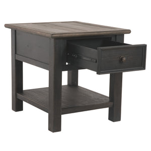 Tyler Creek End Table - Grayish Brown/Black - Furniture Depot (1645114228789)