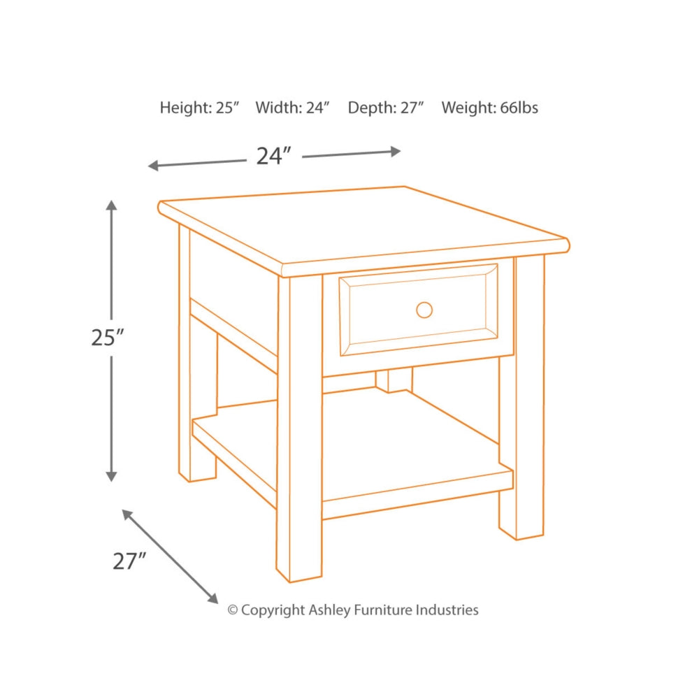Tyler Creek End Table - Grayish Brown/Black - Furniture Depot (1645114228789)