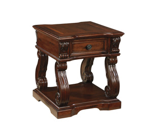 Alymere Square End Table - Rustic Brown - Furniture Depot (6658577137837)