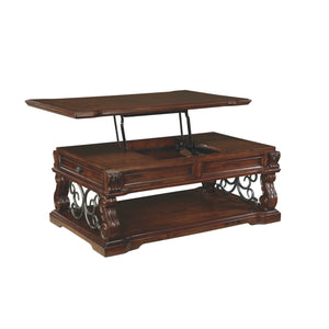 Alymere Lift Top Cocktail Table - Rustic Brown - Furniture Depot (3633817419829)