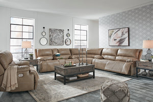 Ricmen 2 Seat PWR REC Sofa , Loveseat with ADJ HDREST & Wedge - Putty - Furniture Depot