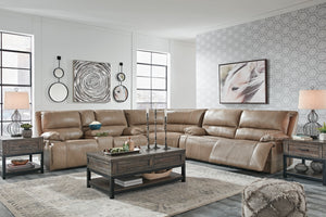 Ricmen 2 Seat PWR REC Sofa , Loveseat with ADJ HDREST & Wedge - Putty - Furniture Depot