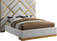 Load image into Gallery viewer, Vector White Faux Leather Bed - Furniture Depot
