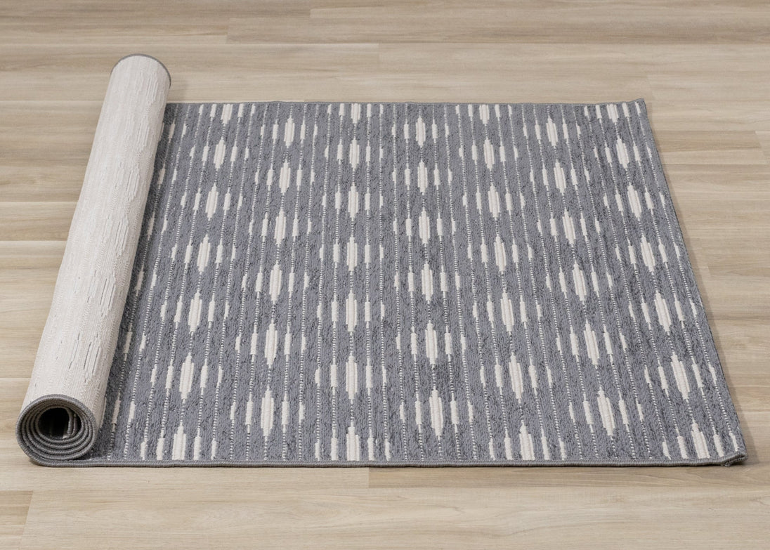 Vista Grey Cream Trellis Indoor/Outdoor Rug - Furniture Depot