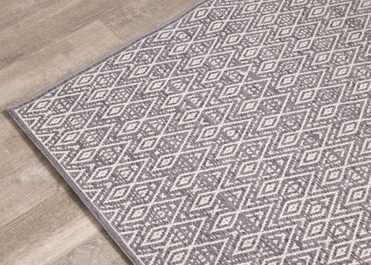 Vista Grey Cream Tribal Indoor/Outdoor Rug - Furniture Depot