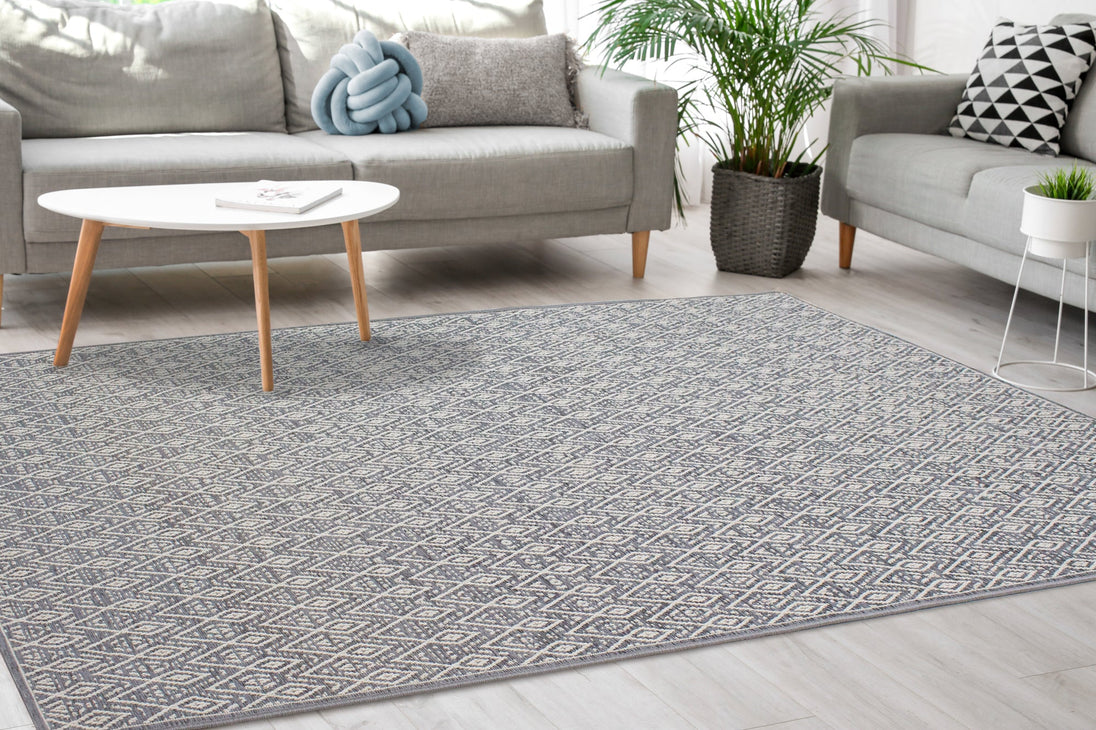 Vista Grey Cream Tribal Indoor/Outdoor Rug - Furniture Depot