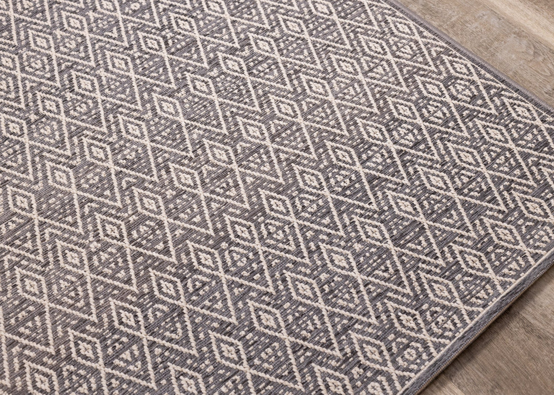 Vista Grey Cream Tribal Indoor/Outdoor Rug - Furniture Depot