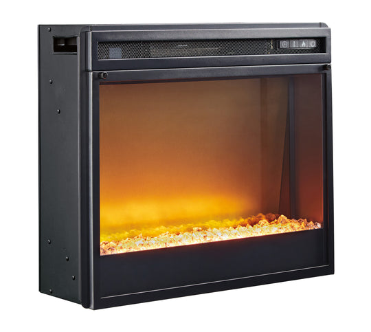 Fireplace Insert Glass/Stone - Black - Furniture Depot