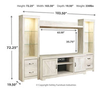 Load image into Gallery viewer, Bellaby 4 pc Entertainment Center - Whitewash - Furniture Depot