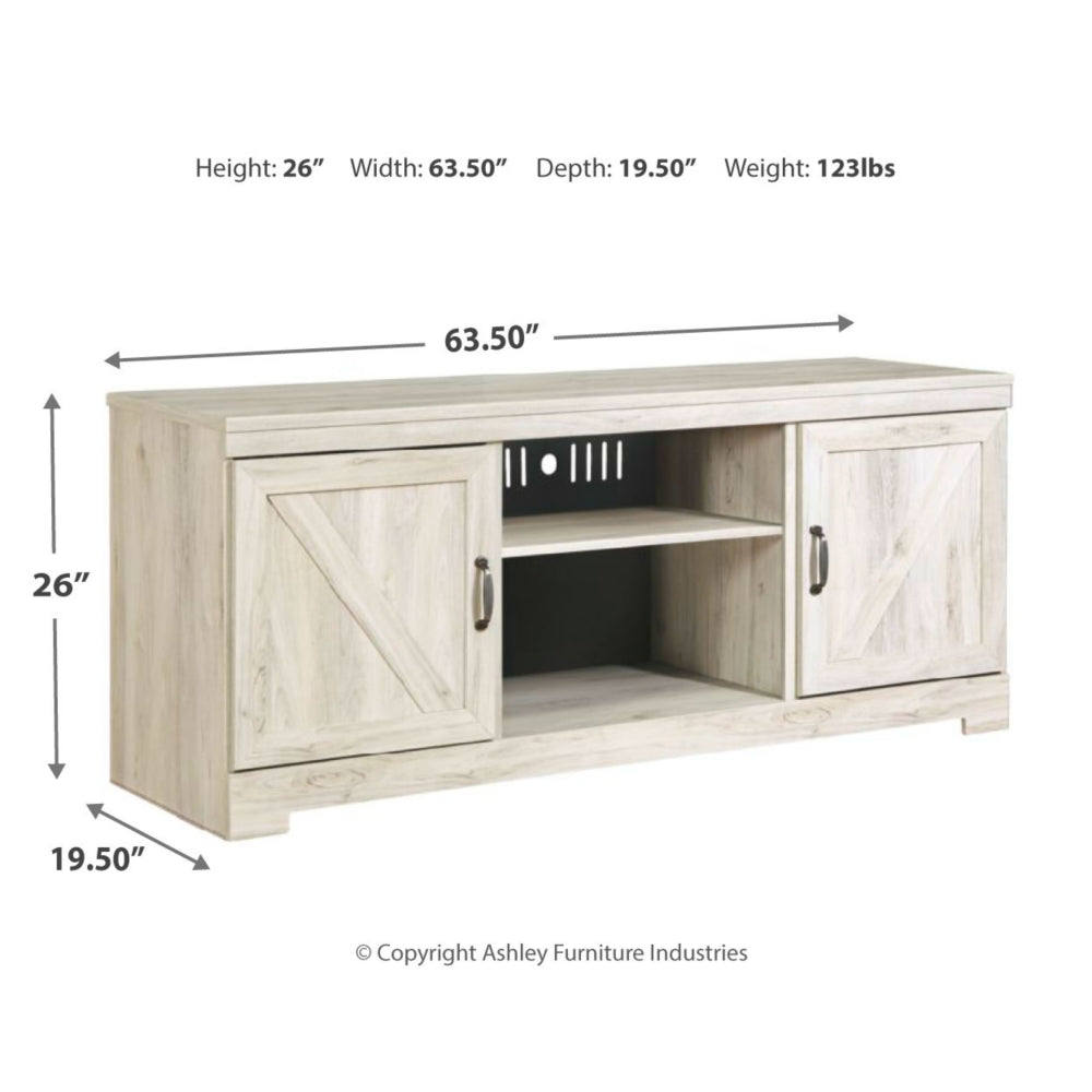 Bellaby 4 pc Entertainment Center - Whitewash - Furniture Depot