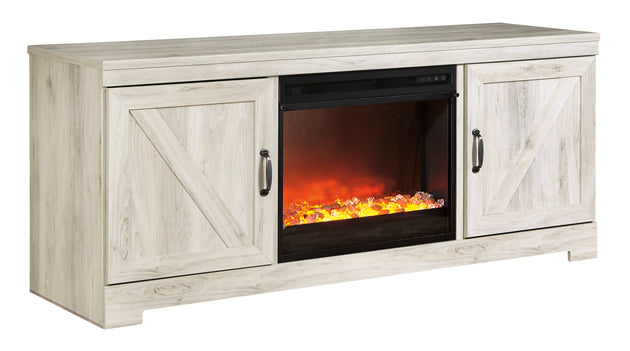Bellaby LG TV Stand w/Fireplace - Whitewash - Furniture Depot
