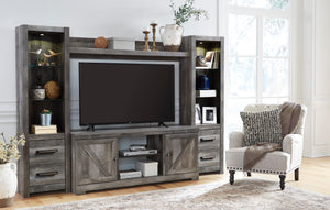 Wynnlow 4 Pc LG TV Stand Unit - Gray - Furniture Depot