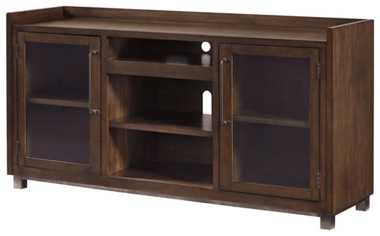 Starmore 3-Piece Entertainment Center - Brown/Gunmetal - Furniture Depot