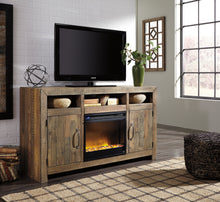 Load image into Gallery viewer, Sommerford TV Stand with Fireplace - Brown - Furniture Depot (6734323679405)