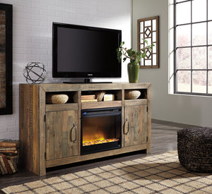 Sommerford TV Stand with Fireplace - Brown - Furniture Depot (6734323679405)