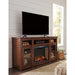 Harpan TV Stand with Fireplace - Reddish Brown - Furniture Depot