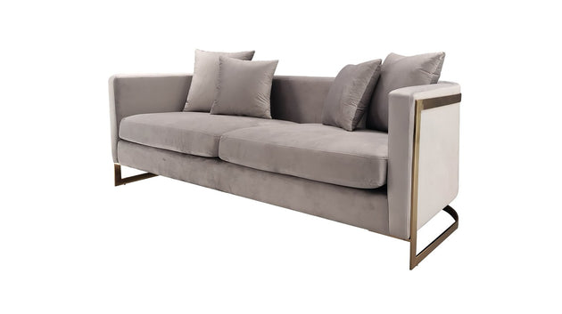 The Bond Light Grey and Gold Sofa - Furniture Depot