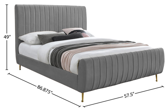Zara Velvet Bed (3 Boxes) - Furniture Depot