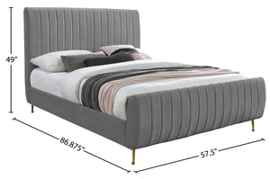 Zara Velvet Bed (3 Boxes) - Furniture Depot