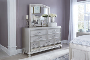 Coralayne Gray 4 Pc. Dresser, Mirror, Upholstered Bed - King