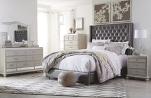 Load image into Gallery viewer, Coralayne Gray 4 Pc. Dresser, Mirror, Upholstered Bed - King