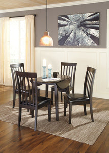 Hammis Dark Brown 5 Pc. Drop Leaf Table, 4 Upholstered Side Chairs