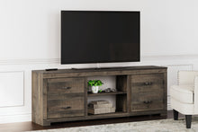Load image into Gallery viewer, Trinell Brown 72&quot; TV Stand With Fireplace Insert Glass/Stone