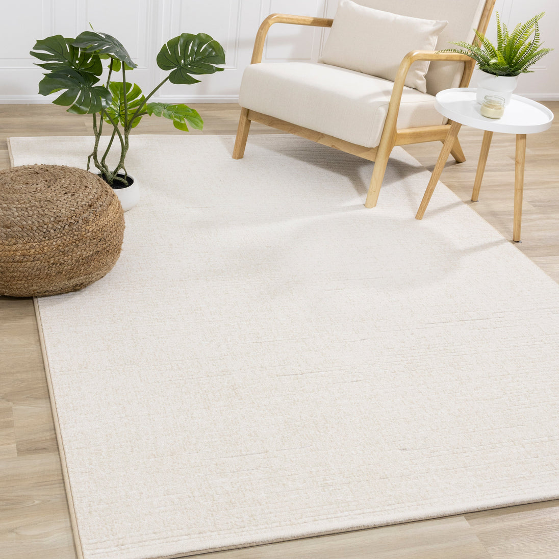 Ella Cream Carved Pile Plush Rug - Furniture Depot