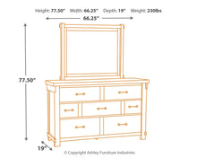 Load image into Gallery viewer, Brashland White 5 Pc. Dresser, Mirror, Panel Bed With Bench Footboard - King