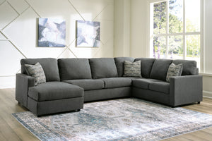 Edenfield Charcoal Left Arm Facing Corner Chaise 3 Pc Sectional