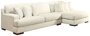 Zada Ivory 2Pc Right Arm Facing Chaise Sectional