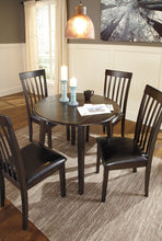 Load image into Gallery viewer, Hammis Dark Brown 5 Pc. Drop Leaf Table, 4 Upholstered Side Chairs