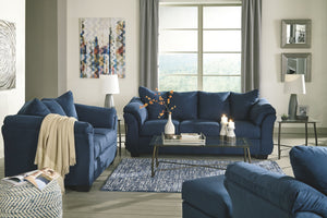 Darcy 4 Pc. Sofa, Loveseat, Chair, Ottoman - Blue