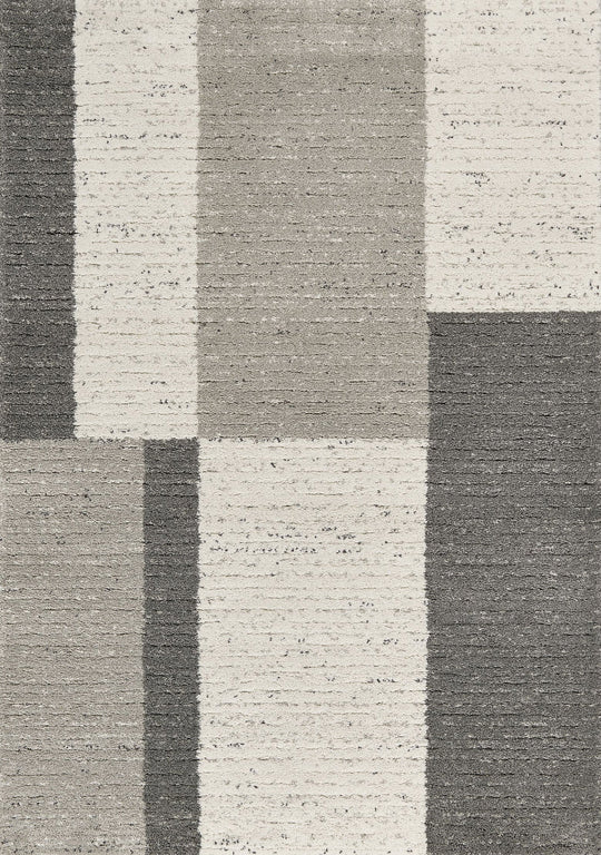 Ravine Cream Grey Rectangles Rug - Furniture Depot